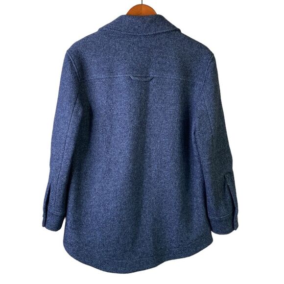 Club Monaco Cozy shirt Jacket Shacket Wool Heather Blue Coat Oversize Lined Cozy - Picture 7 of 16